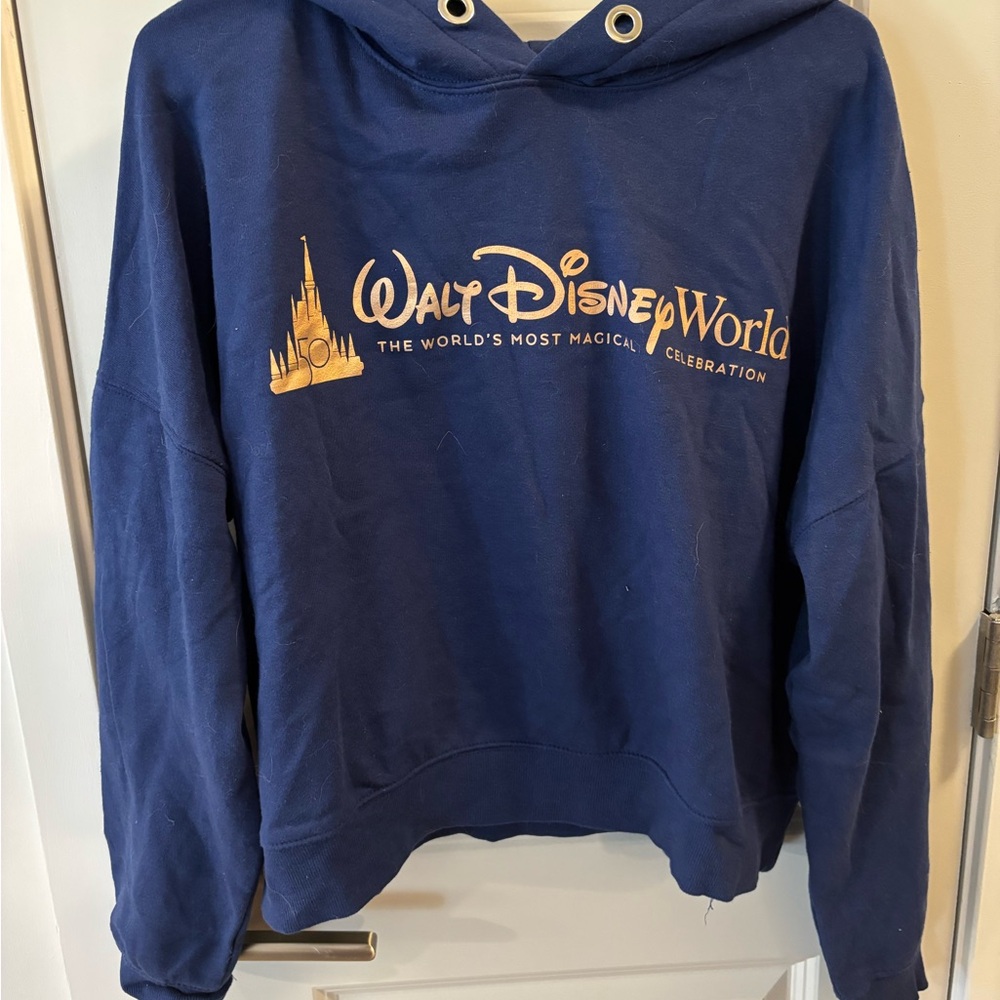 Walt Disney World 50th Cropped Hooded Sweatshirt size Large